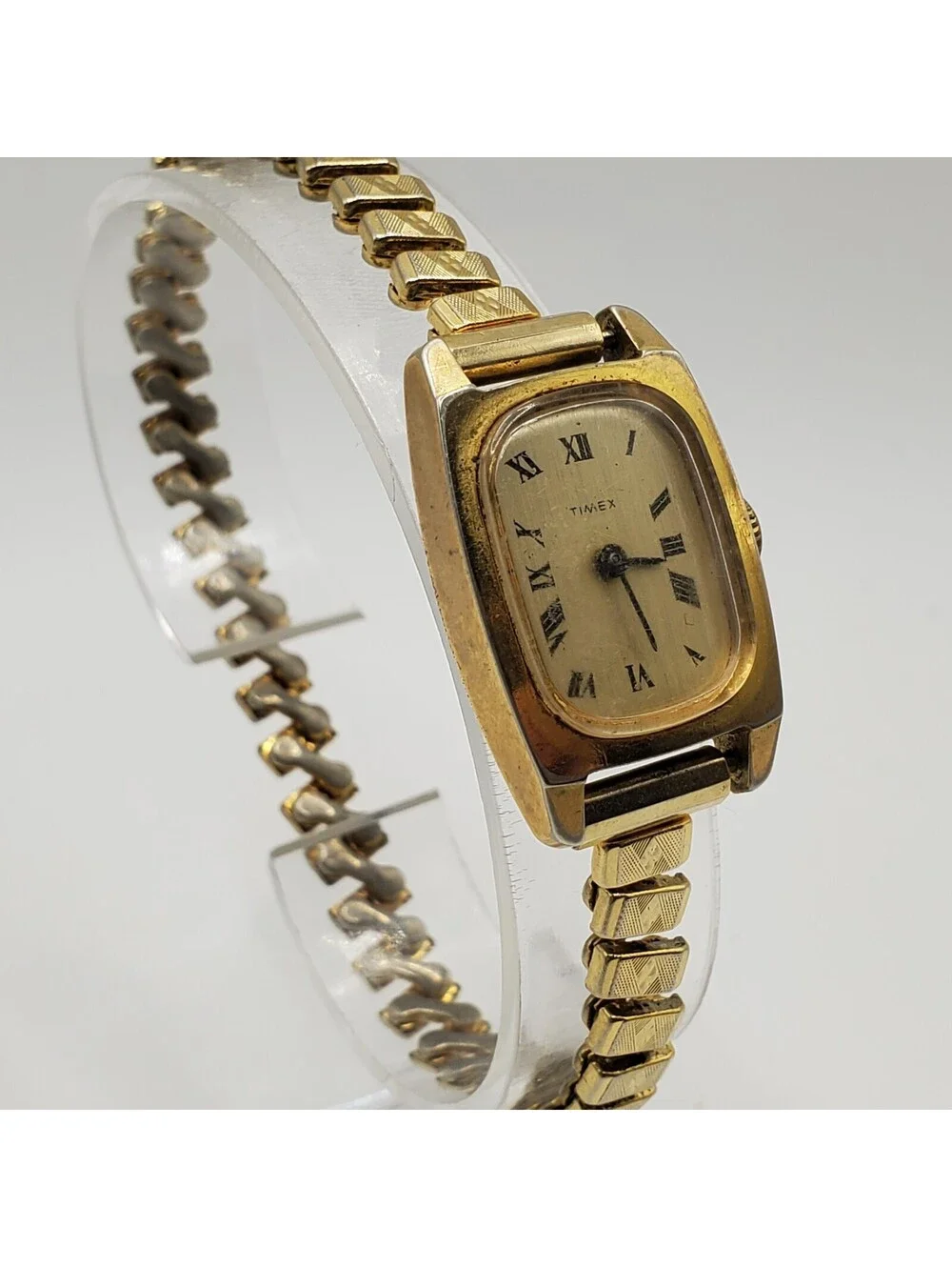 Vintage Timex Mechanical Watch Women Roman Numerals For Parts Or Repair